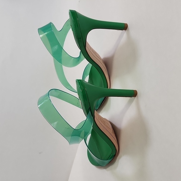 Women's Tinsley Clear Vinyl Peep Toe Party Festive Summer Sandal Heels 9.5 - Picture 12 of 15